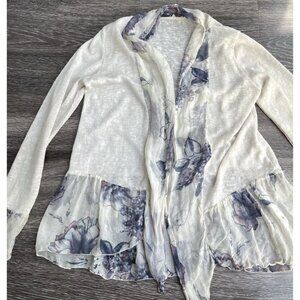 Elena Baldi 100% Linen Poncho Caftan One Size Beige Beachy Coastal Made In Italy